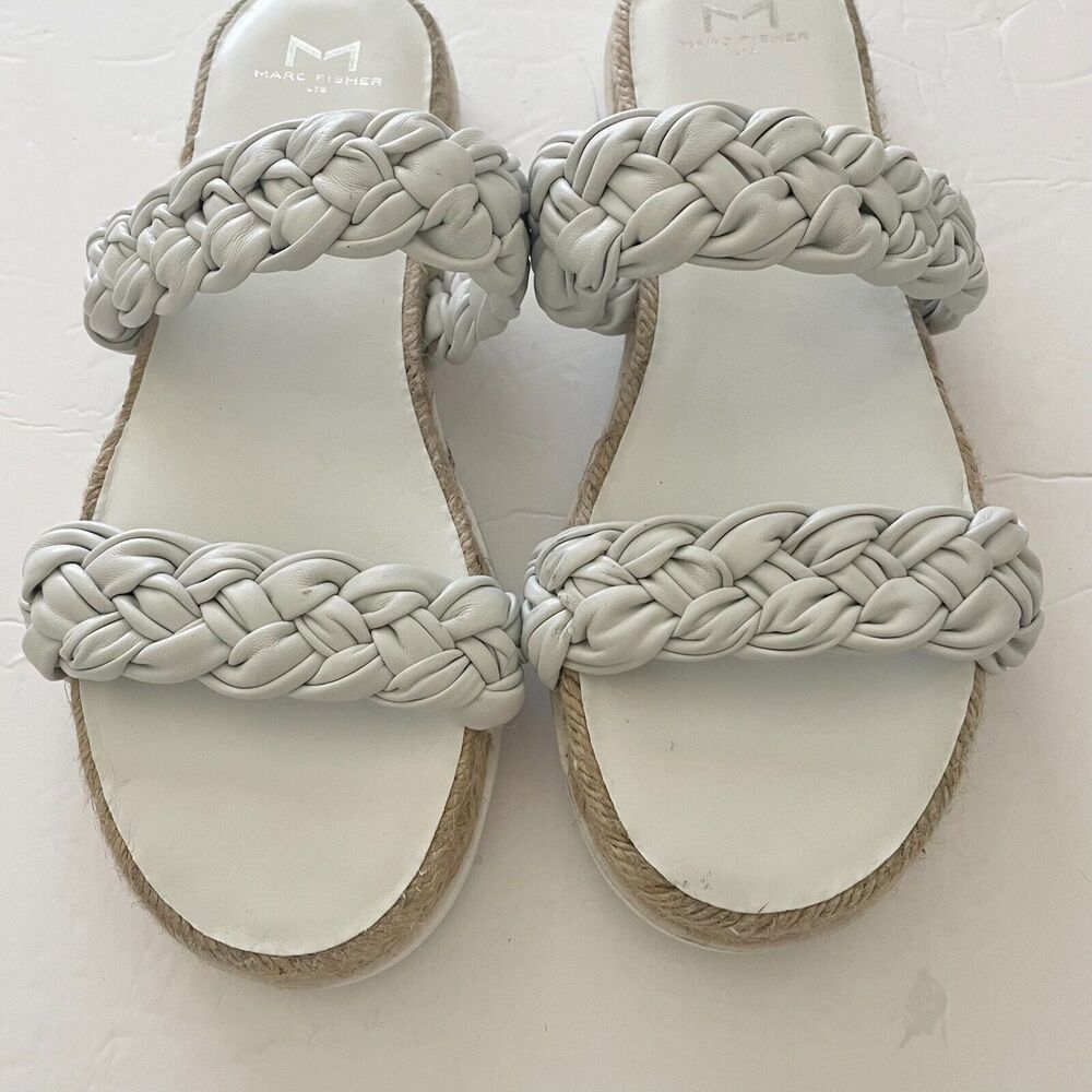 Marc Fisher Jaimee Espadrille Slide White Braided… - image 2
